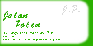 jolan polen business card